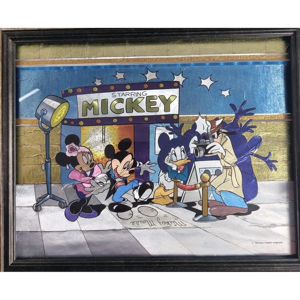 Vintage Disney Dufex Foil Portrait 8x10 Mickey Minnie Donald Goofy Walk of Fame - Picture 3 of 4